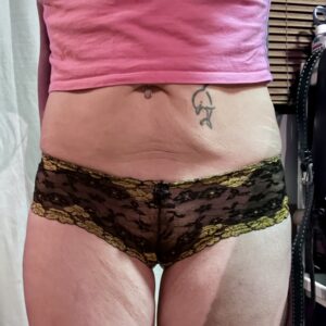 Black & Yellow Lace Cheeky Panties